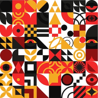 Bauhaus geometric design with eyes elements. primitive modern shapes and forms. vector interior posters, covers, banners.