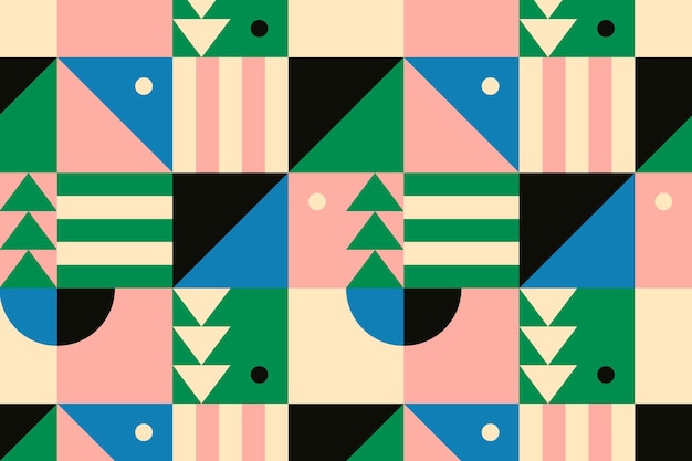 Bauhaus inspired pattern  flat  background