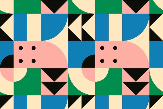 Free vector bauhaus inspired pattern vector flat design background