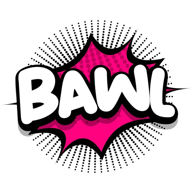 Bawl Comic book explosion bubble vector illustration