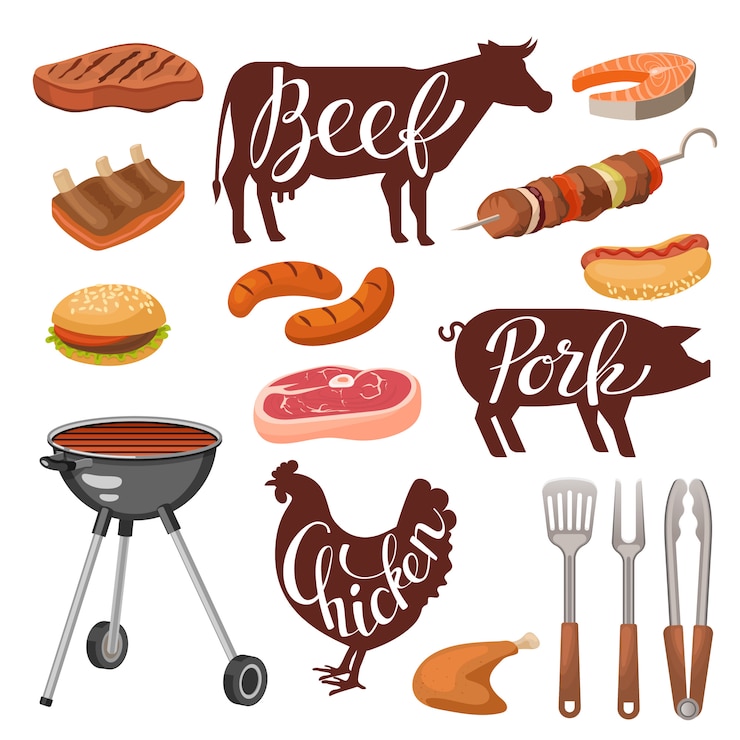 Free Vector bbq elements set