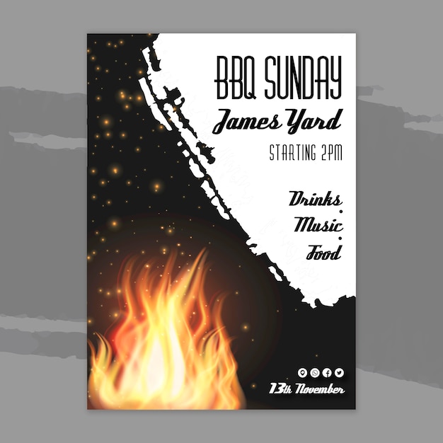 Free vector bbq flyer template