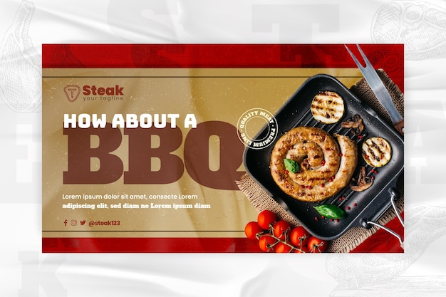 Bbq horizontal banner template