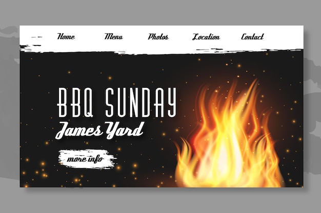 Free vector bbq landing card