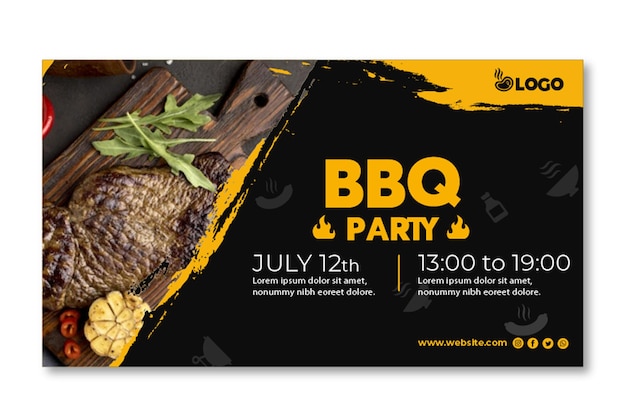 Bbq party banner template