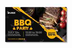 Free vector bbq party banner template