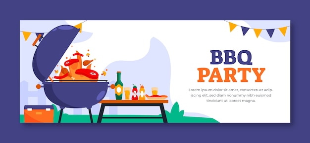 Bbq party facebook cover template