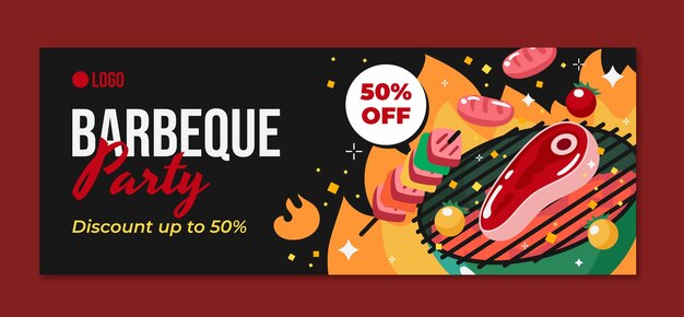 bbq party facebook cover template