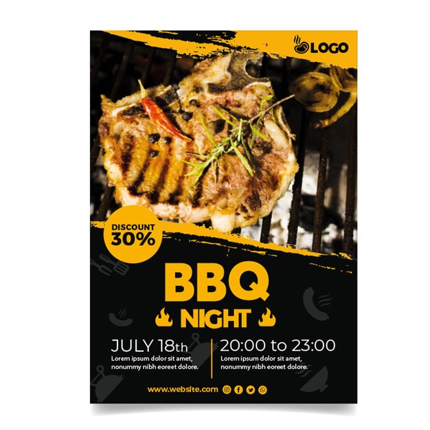 Bbq party flyer template