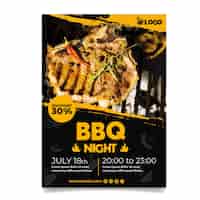 Free vector bbq party flyer template