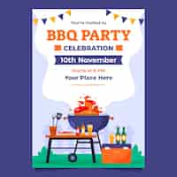 Free vector bbq party invitation template