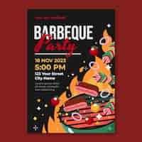 Free vector bbq party invitation template
