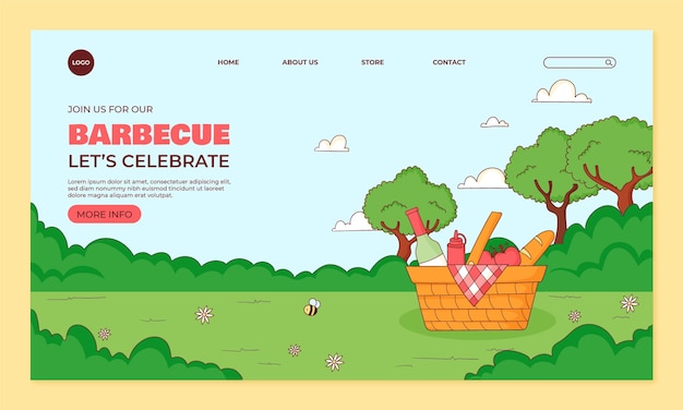 Bbq party landing page template