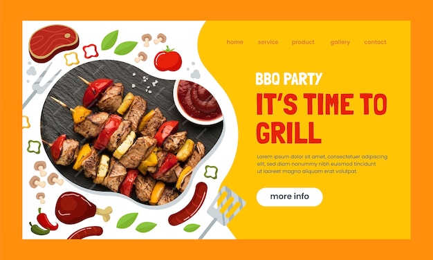 Bbq party landing page template