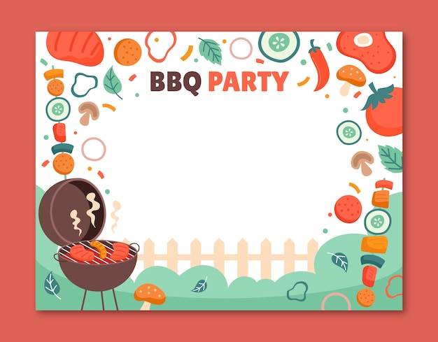 Free Vector bbq party photocall template