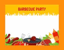 Бесплатное векторное изображение Шаблон фотоколла вечеринки с барбекю
