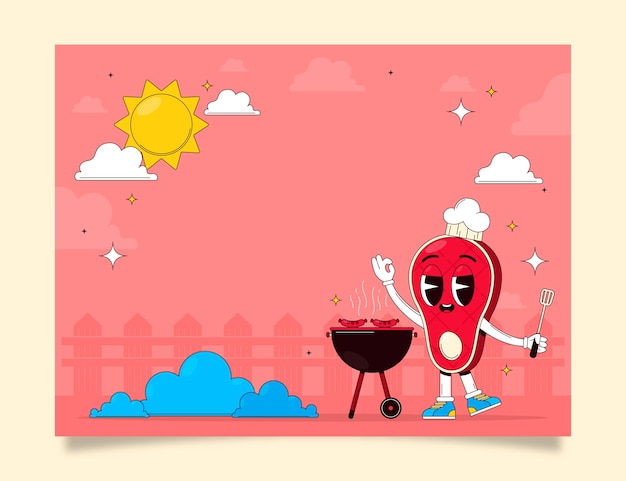 Free vector bbq party photocall template