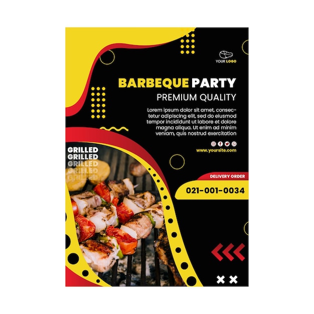 Bbq poster template design