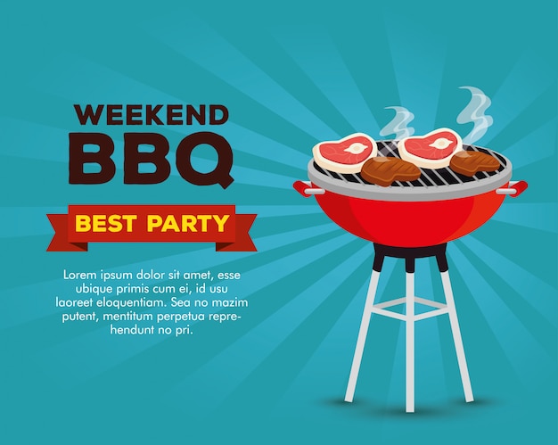 Bbq weekend party invitation