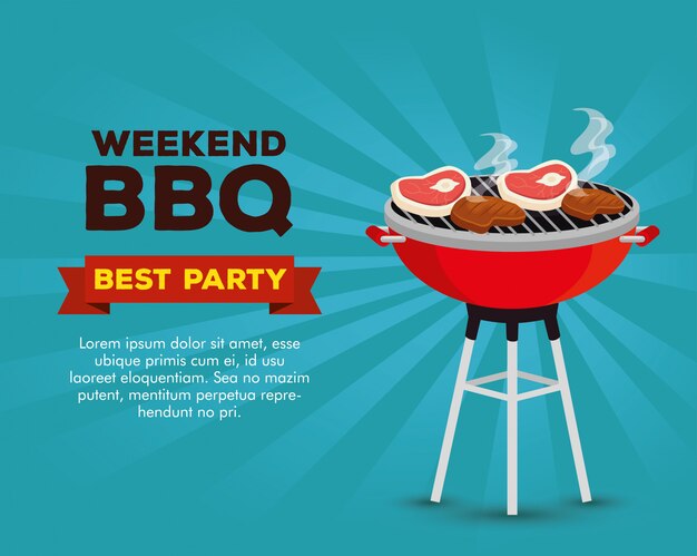 Bbq weekend party invitation