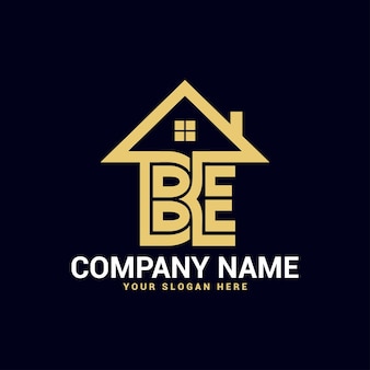 Be eb real estate letter logo vector template