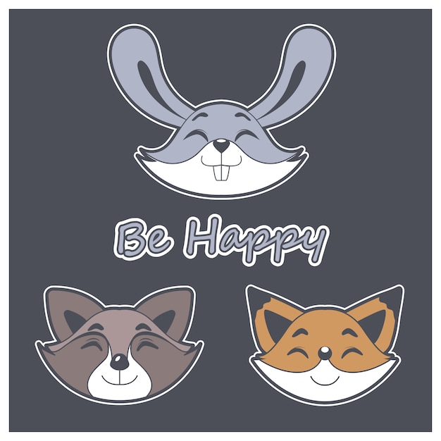 Free vector be happy background with animals