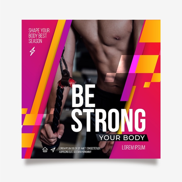Free vector be strong sport poster
