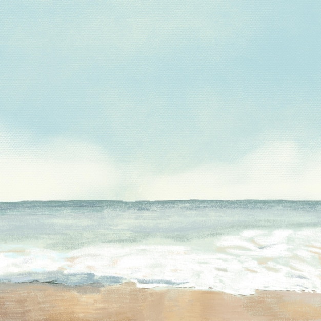 Beach background color pencil illustration