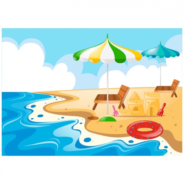 Free vector beach background design