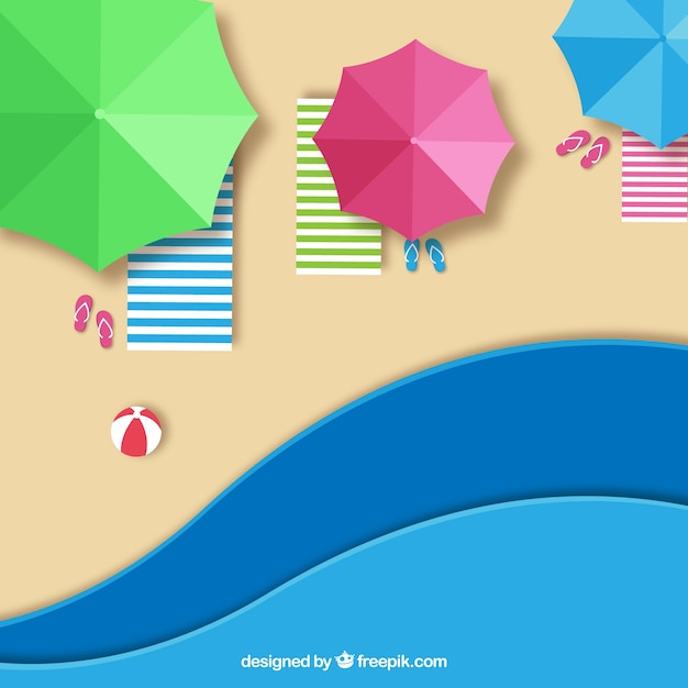 Free vector beach background from the top view