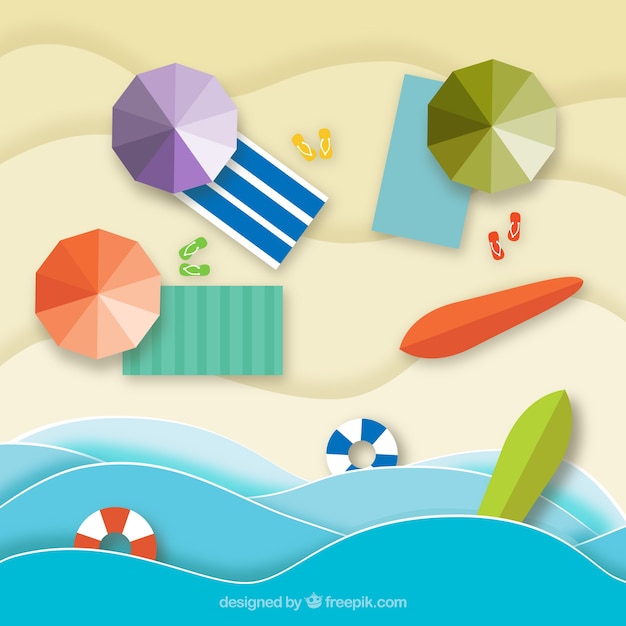 Free vector beach background from the top view