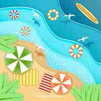 Free vector beach background from the top view