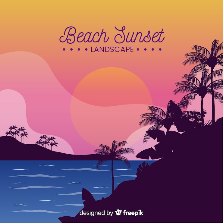 無料Vector ビーチの背景
