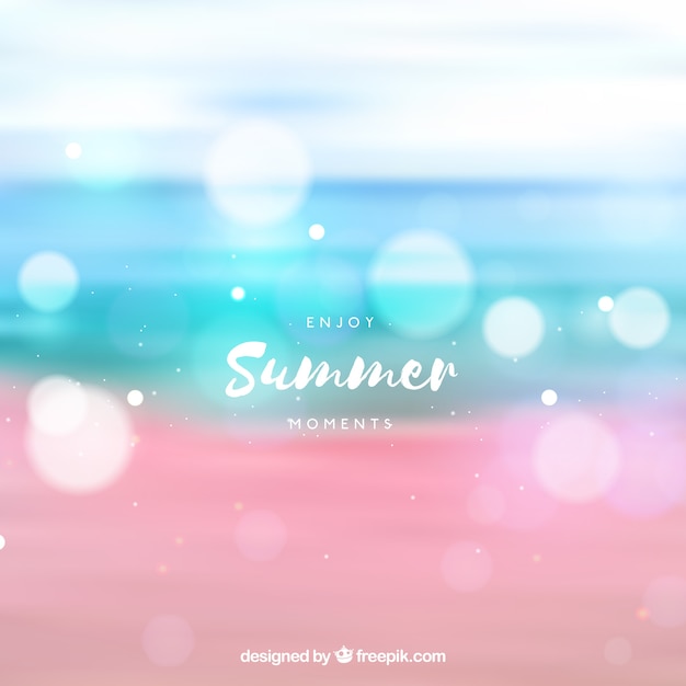 Free vector beach blurred background with bokeh effect