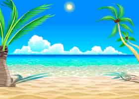 Free vector beach cartoon illustration