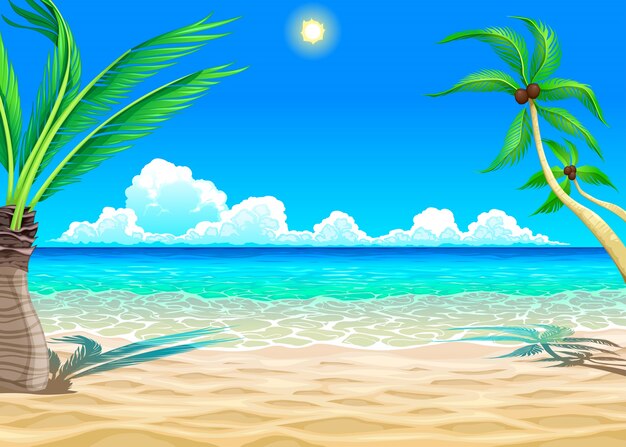 Beach cartoon illustration