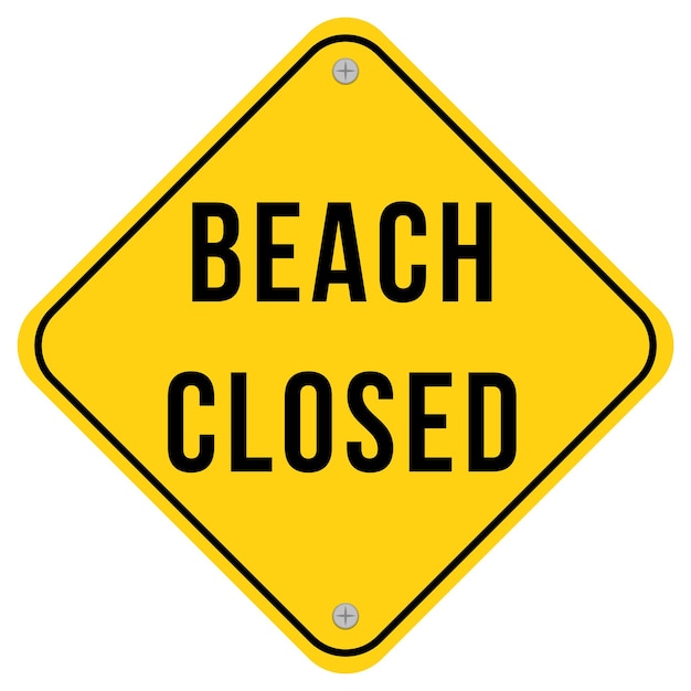 Beach closed signboard design