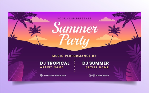 Beach club entertainment  facebook post