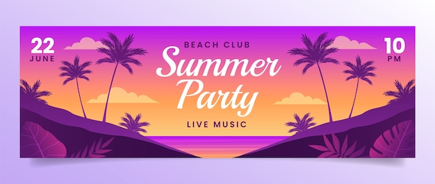 Free vector beach club entertainment  twitter header