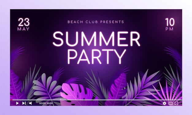 Free vector beach club entertainment  youtube thumbnail