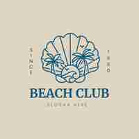 Vettore gratuito modello di logo del beach club