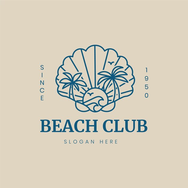 Beach club logo template