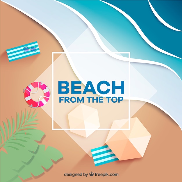 Free vector beach from the top background in flat style