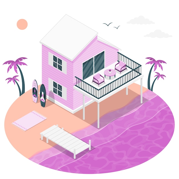 Beach House Concept Illustration