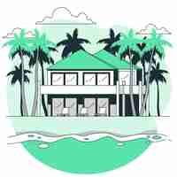 Free vector beach house concept illustration