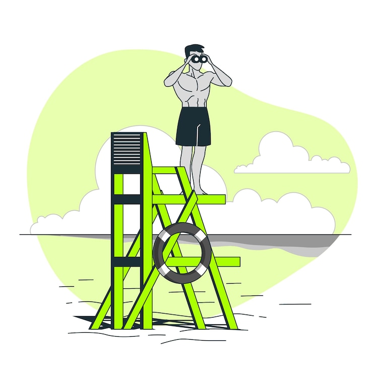 Free Vector beach lifeguard concept illustration