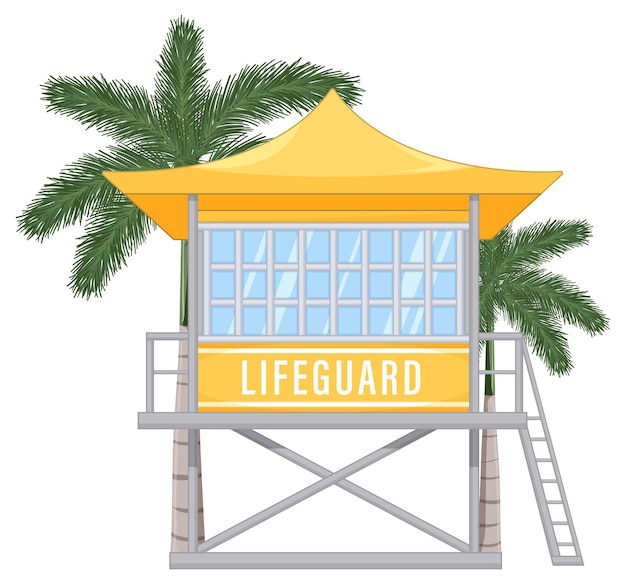 Free vector beach lifeguard tower isolated