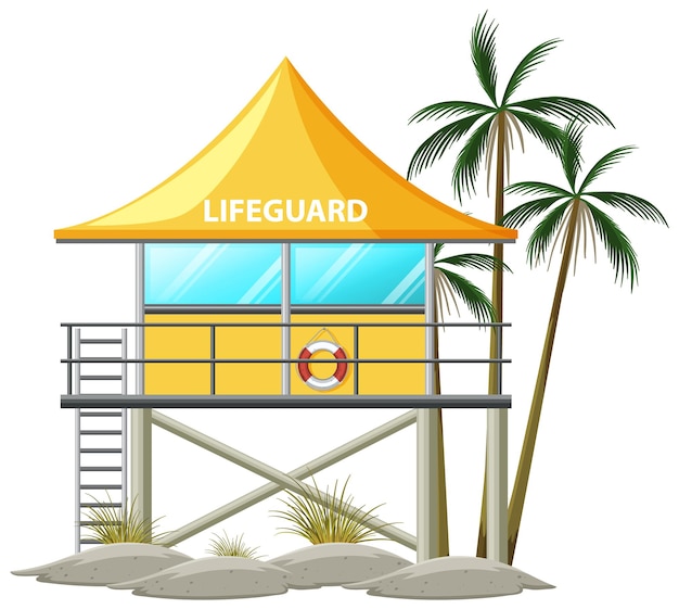 Free vector beach lifeguard tower isolated