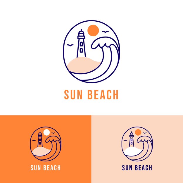 Шаблон логотипа пляжа