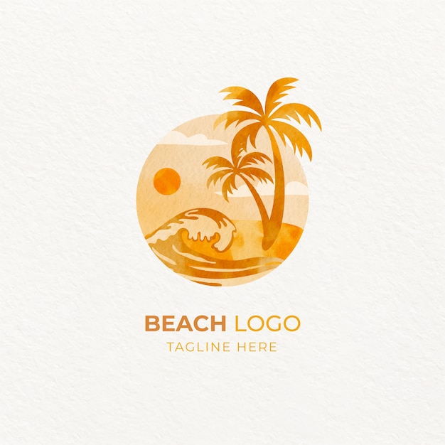 Beach logo template